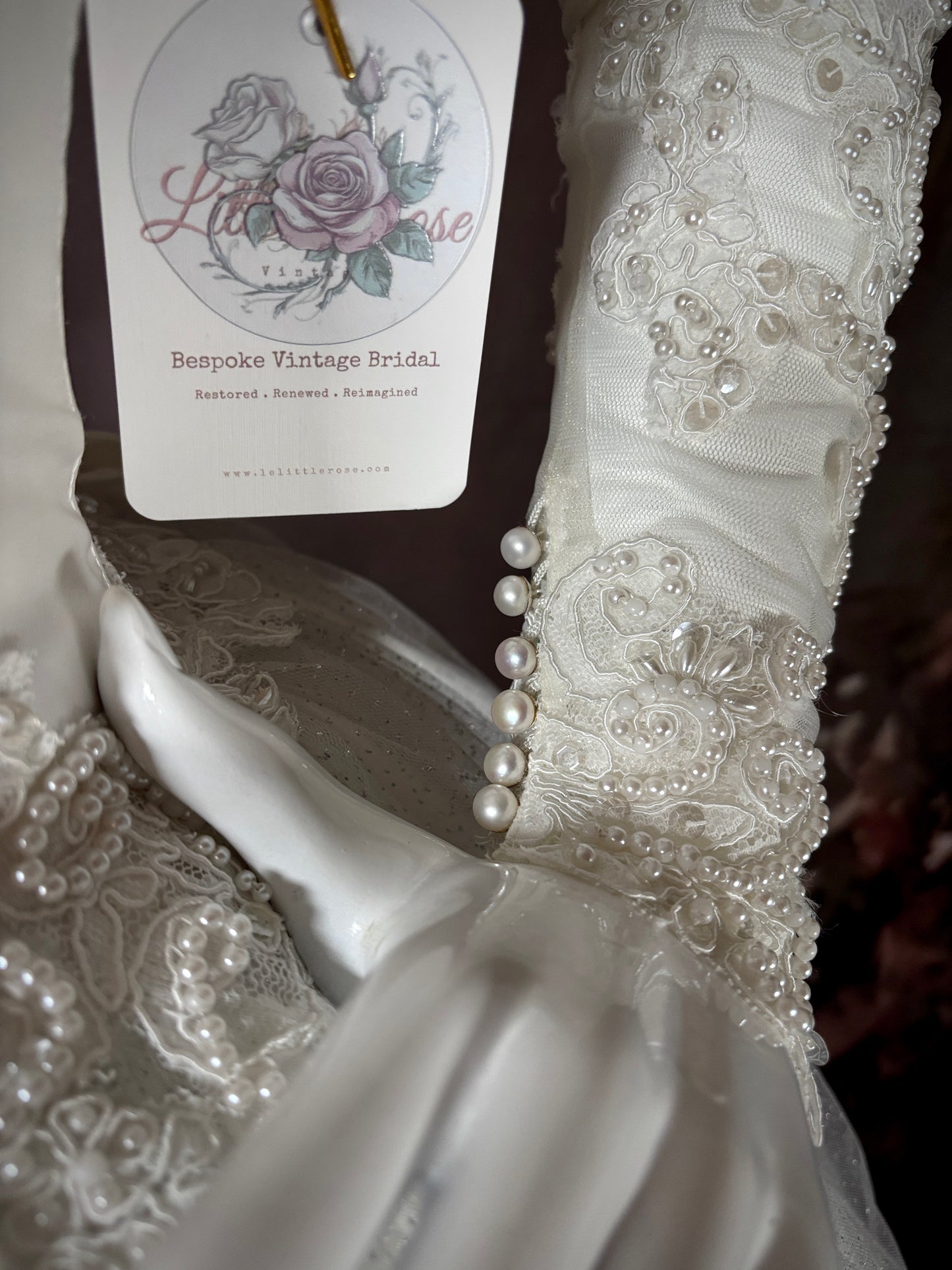 1980s Reimagined "Marie Antoinette" Satin & Glitter Tulle Wedding Dress w/Trailing Train