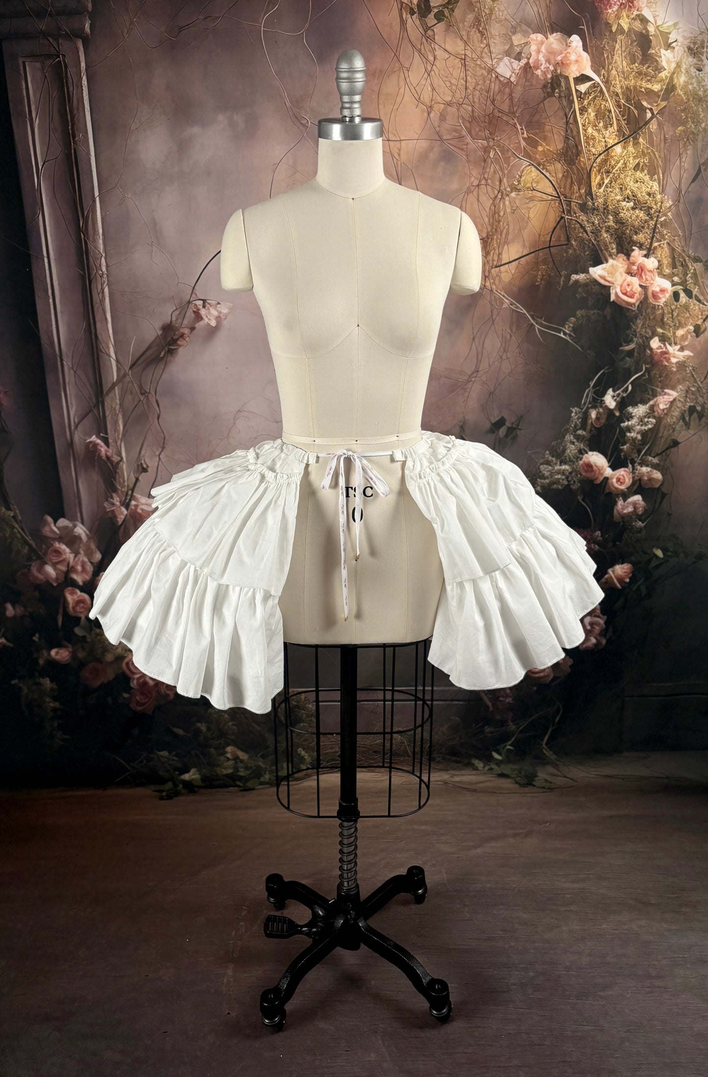 1980s Reimagined "Marie Antoinette" Satin & Glitter Tulle Wedding Dress w/Trailing Train